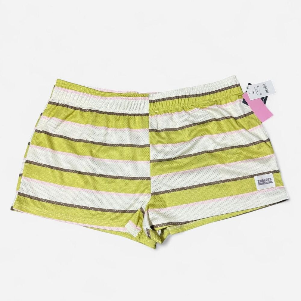 Y2K-style Coquette Grayson Threads Striped Athletic Shorts NWT